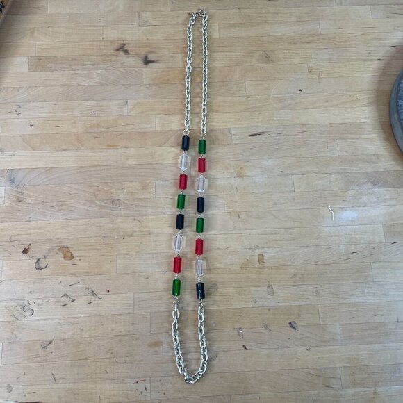 Vintage Sarah Coventry Colorful Beaded Necklace Clip-On Earrings Set Christmas - Picture 9 of 12